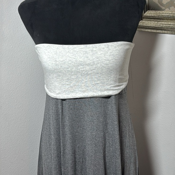 GAP 4 in One Charcoal gray color block strapless Sz L multipurpose dress - Picture 4 of 10